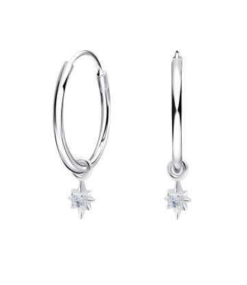 Little Star Silver Hoop Earring HO-2739